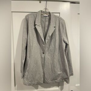 Peace, Love, World Gray Women's Jersey Blazer NWOT